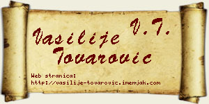 Vasilije Tovarović vizit kartica